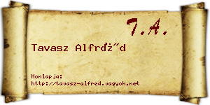Tavasz Alfréd névjegykártya